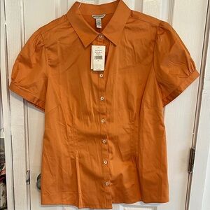 Banana Republic Burnt Orange Button-Up Blouse